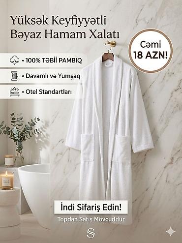 hamam xoncasi: Yüksək keyfiyyətli ağ hamam xalatı - 100% təbii pambıq - Davamlı və — 1