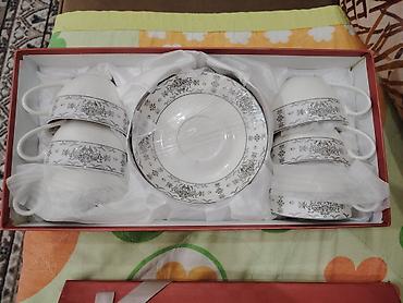 cay servizi: Çay dəsti, rəng - Ağ, Farfor, 6 nəfərlik, Türkiyə — 2