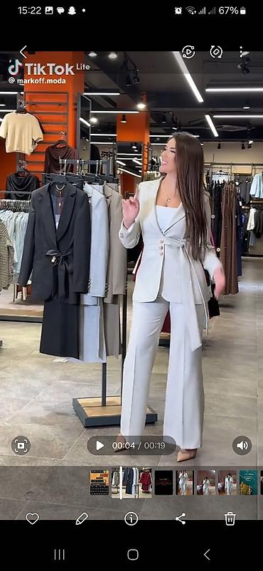 smart wotch: Klassik və zərif qadın kostyumu – iki hissədən ibarət komplekt: - — 1