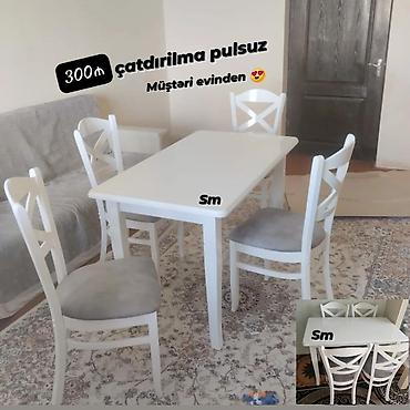 quxna divan: Ağ rəngli mətbəx masa və stul dəsti. Dəstə 1 ədəd düzbucaqlı masa və 4 — 2