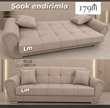 acılıb yığılan divan: Çevrilə bilən yumşaq divan - 3 nəfərlik, yatacaq funksiyası ilə — 1