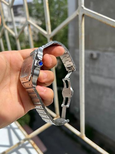 iphone whatch: Cartier santos черный новый Стальной корпус Механические с — 5