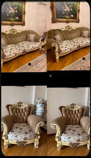 yeni divan: (Elmira_1💎) 2 divan 2 kreslo cemi 500 azn satilir ‼️türkiyenindi yaxşı — 1
