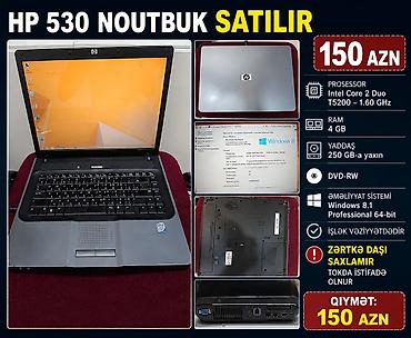 gtx 950: HP 530 noutbuk - Prosessor: Intel Core 2 Duo T5200, 1.60 GHz - RAM: 4 — 1