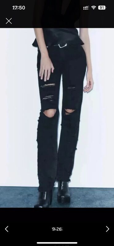 CD, DVD disklər və kassetlər: Zara, yırtıq detallı cins şalvar Dizlərdə və digər yerlərdə yırtıqlar — 17