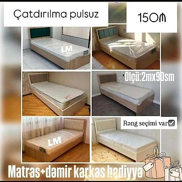 Sifarişlə mebel: *Tək çarpayı+matras🎁* _*SİFARİŞLƏ VƏ YENİ*_ *Qiymət : 150₼*(1ədədi) — 1