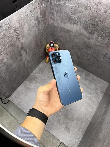 IPhone 12 Pro Max, Б/у, 256 ГБ, Pacific Blue, Защитное стекло, Чехол, 85 %
