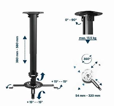 Aksesoari za TV i video: Plafonski nosač za projektor – podesiv i univerzalan - Materijal — 1