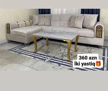 Divan və masa dəstləri: Yeni, Künc divan, Qonaq otağı üçün, Açılmayan, Azərbaycan — 1