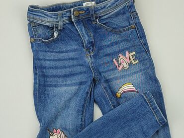 czarne szerokie jeansy z dziurami: Jeans, Pepco, 7 years, 116/122, condition - Good
