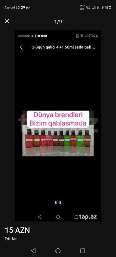 Ətriyyat: 50ml sadə qablasmada 30ml yağ 20ml suyu Fransa parfum ları bütün lalafo.az -da Ətriyyat: 50ml sadə qablasmada 30ml yağ 20ml suyu Fransa parfum ları bütün
