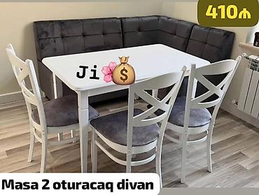 metbex olculeri: Mətbəx üçün, Yeni, Açılmayan, Dördbucaq masa, 4 stul — 1