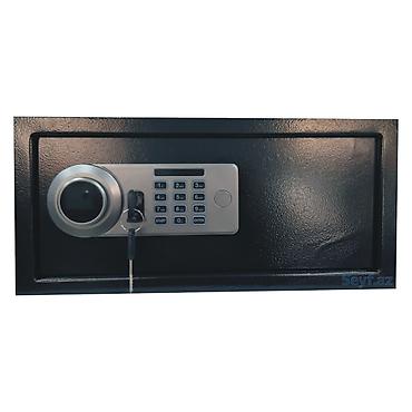 Ofis ləvazimatları: Elektron kodlu və ehtiyyat açarlı seyf. A4 format sənədlər yerləşir — 1