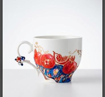 Qab-qacaq və mətbəx ləvazimatları: Çay dəsti, rəng - Qırmızı, Farfor — 6