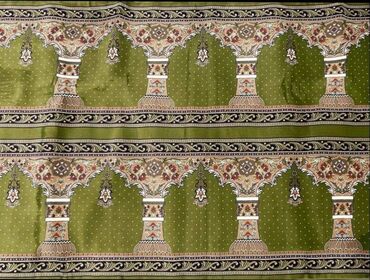 yataq otagi ucun aboylar: Yaşıl tonlarda naxışlı parça - Material: nazik, yumşaq toxumalı parça