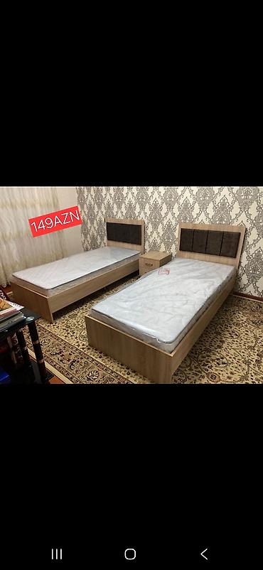 Tək nəfərlik çarpayı dəsti - Material: ağac teksturalı laminat lalafo.az -da Tək nəfərlik çarpayı dəsti - Material: ağac teksturalı laminat