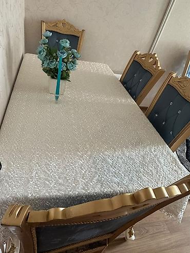 diki: Klassik üslubda yemək otağı dəsti Tərkibi: - Diktə olunan naxışlı, ağ — 2