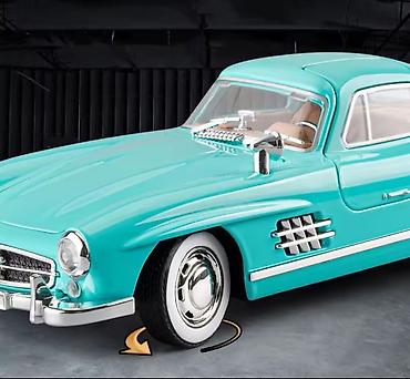 mini mercedes: Kolleksiya modeli – klassik Mercedes 300SL kupe (göy-mint rəng) — 3