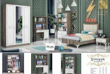 Yataq otağı dəstləri: İkinəfərlik çarpayı, Dolab, Termo, 2 tumba, Azərbaycan, Yeni — 9