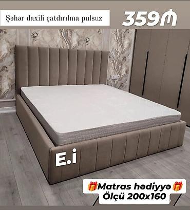 carpayl: Mebel dəsti: yumşaq parça ilə kapitonaj işləməli çarpayı - Ölçü — 1