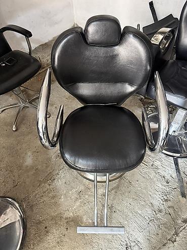 salon guzguler: Peşəkar bərbər/kosmetologiya kreslosu - Material: qara rəngli — 8