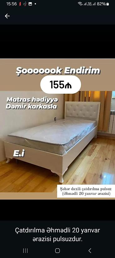 Tək nəfərlik çarpayı – 155₼ - Dəmir karkaslı, möhkəm konstruksiya - lalafo.az -da Tək nəfərlik çarpayı – 155₼ - Dəmir karkaslı, möhkəm konstruksiya -