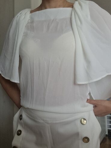moderne košulje ženske: S (EU 36), Single-colored, color - White