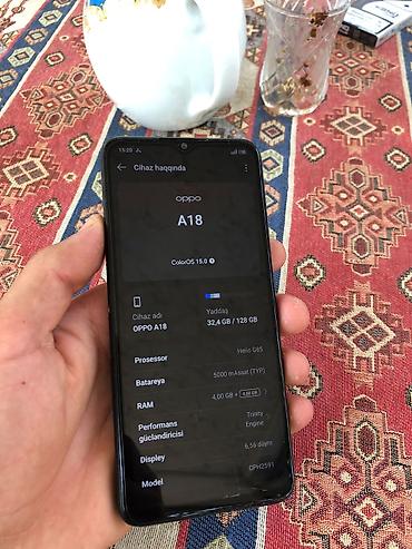 Mobil telefonlar: Oppo A18, 128 GB, rəng - Qara, Barmaq izi — 2