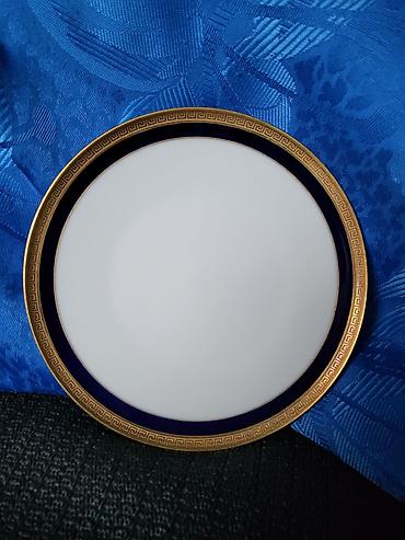 Ostali antikviteti: Lux tanjiri 1939g+ porcelan,kobalt,24na.pozlata Heinrich & Co — 11