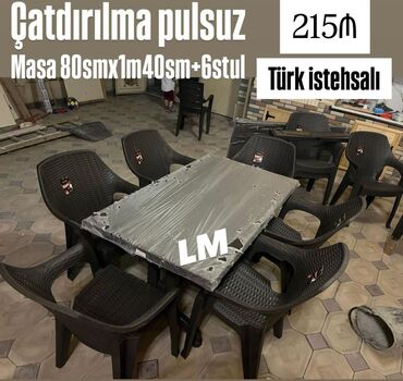 plastik stol stul qiymetleri: Yeni Plastik masa dəsti📌 _*Türk istehsalı masa+6STUL*_ 📌 *Qiymət