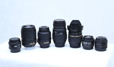 Foto və videokameralar: Nikon 18-55mm (150 manat) Nikon 50mm f1.8 (150 manat) Nikon 18-140mm