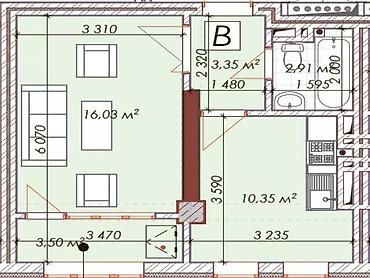 1 комната, 36 м², Асанбай мкр Элитка, 9 этаж, ПСО (под самоотделку) at lalafo.kg 1 комната, 36 м², Асанбай мкр Элитка, 9 этаж, ПСО (под самоотделку)