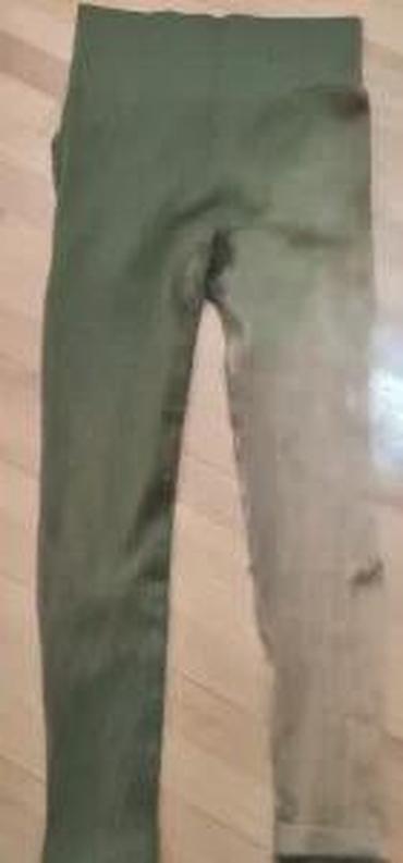 Helanke, biciklistički šortsevi: Ženske sportske helanke – maslinasto zelene - Visok struk sa širokim — 23