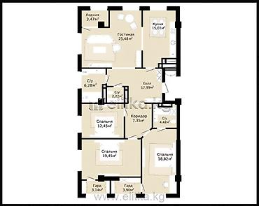 18: 4 комнаты, 135 м², Асанбай мкр Элитка, 11 этаж, ПСО (под самоотделку) — 2