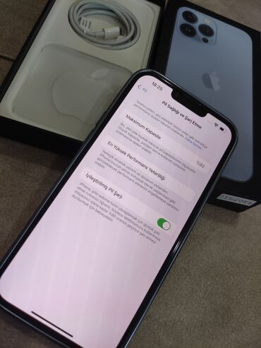 ikinci el iphone 13 pro max: IPhone 13 Pro Max, 128 GB, Sierra Blue, Face ID