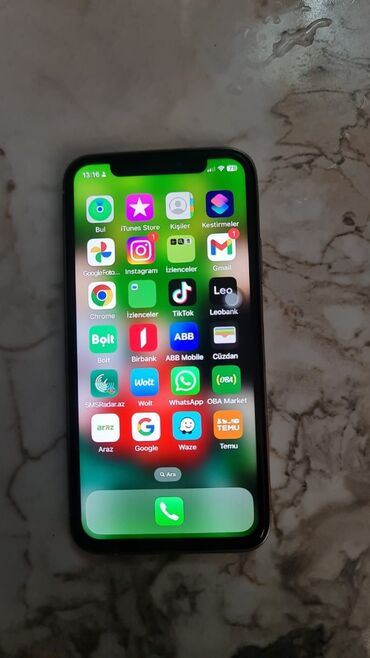 telefon alqi satqisi: IPhone X, 64 GB, Gümüşü