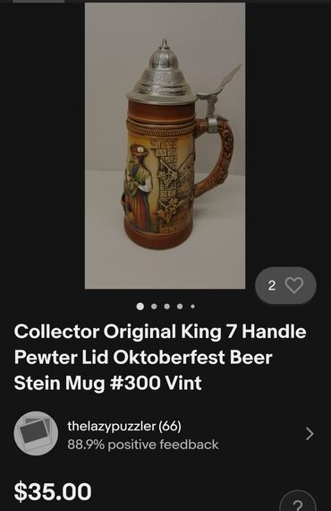 Čaše: Krigla nova,vintaz original King,rucni rad Austrija. Nova krigla sve — 3