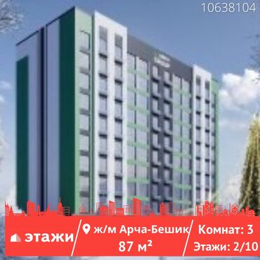 национальное платье кыргызстан: 3 комнаты, 87 м², Индивидуалка, 2 этаж