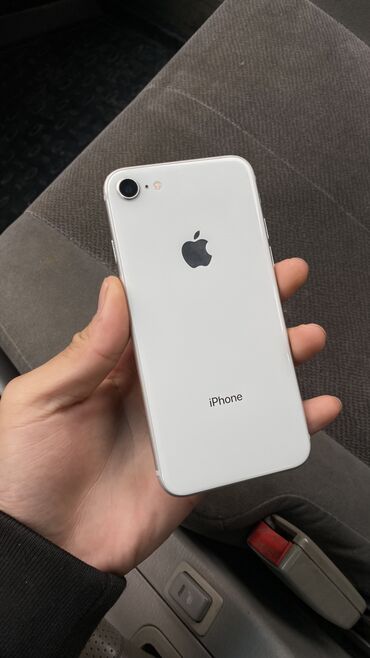 айфон 8 цена ош бу: IPhone 8, Колдонулган, 64 ГБ, White Titanium, Коргоочу айнек, Каптама, 87 %