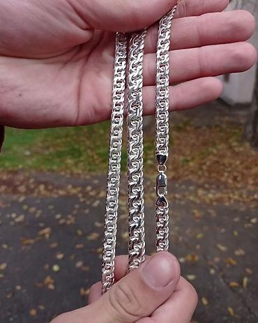 Серебряные цепочки: Серебряный Бисмарк 150 гр 55 см Ручная работа Серебро 925 проба — 15