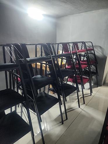 Kreslolar: Metall karkaslı yumşaq oturacaqlı kreslolar - Material: möhkəm qara — 4