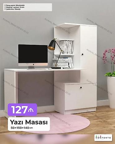 Ev və bağ: Künc masa, Stulsuz, Polkalı, Siyirməli, Sadə laminat — 1