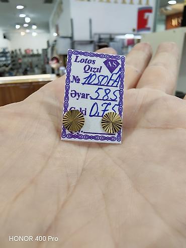 Aksesuarlar: Sırğa, Sarı qızıl, 585 Əyar, 75 g — 1