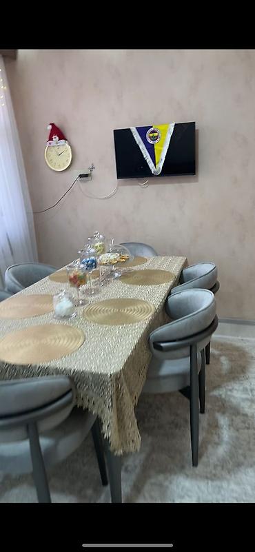 perde ucuz: Qonaq otağı üçün, Yeni, Dördbucaq masa, 8 stul — 3