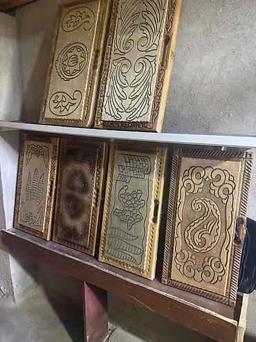 Nərdlər: Ağacdan əl oyma nərd dəsti - Material: möhkəm təbii ağac - Üslub: əl — 17