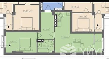 2 комнаты, 58 м², Технопарк Элитка, 2 этаж, ПСО (под самоотделку)