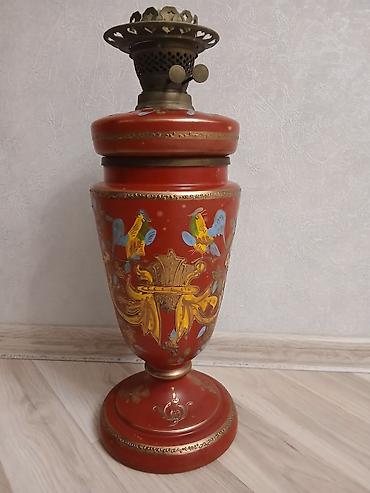 ролики баку: Qədimi şüşə lampa 70-80 illər. Başlığı latundan. Ölçüsü 50 santimetr — 1