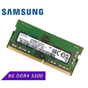Оперативная память (RAM): Оперативная память, Новый, Samsung, 8 ГБ, DDR4, 3200 МГц, Для ноутбука