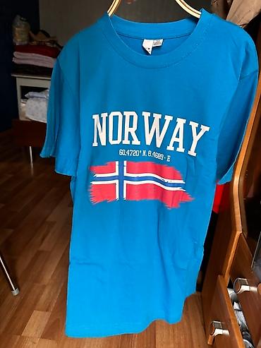 стоне исланд: Футболка с принтом Norway - Цвет: ярко‑голубой - Принт спереди — 3