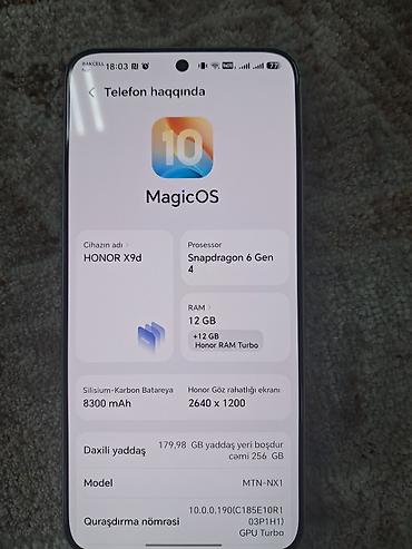 honor 2: Honor X9d, 256 GB, rəng - Boz, Barmaq izi — 3